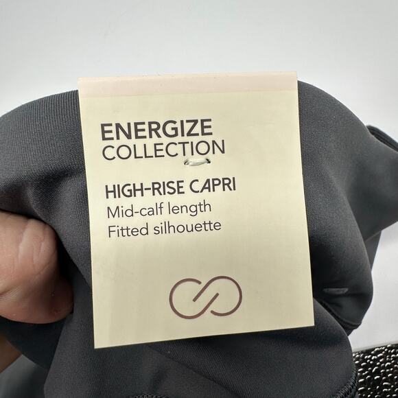 NWT Calia Energize High Rise Mid Calf Gray Capri Leggings Womens Size Small Gym - Picture 5 of 6